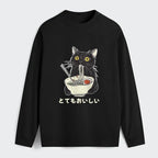 Kyoto-Lion Cats Eat Ramen Noodles Classic Long Sleeve T-Shirt