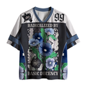 Kyoto-Lion Radicalized By Basic Decency Blue Floral Mesh Jersey
