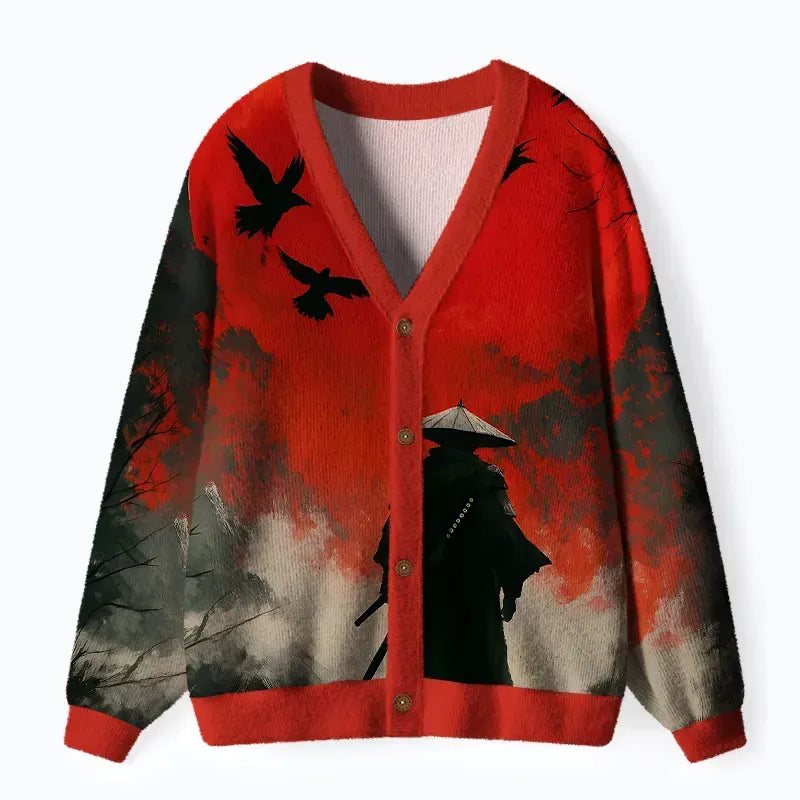 Vintage Ukiyo-e Oversized Cardigan for Daily Wear