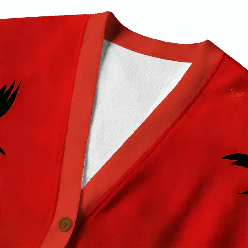 Japanese Samurai Cardigan Sweater for Streetwear