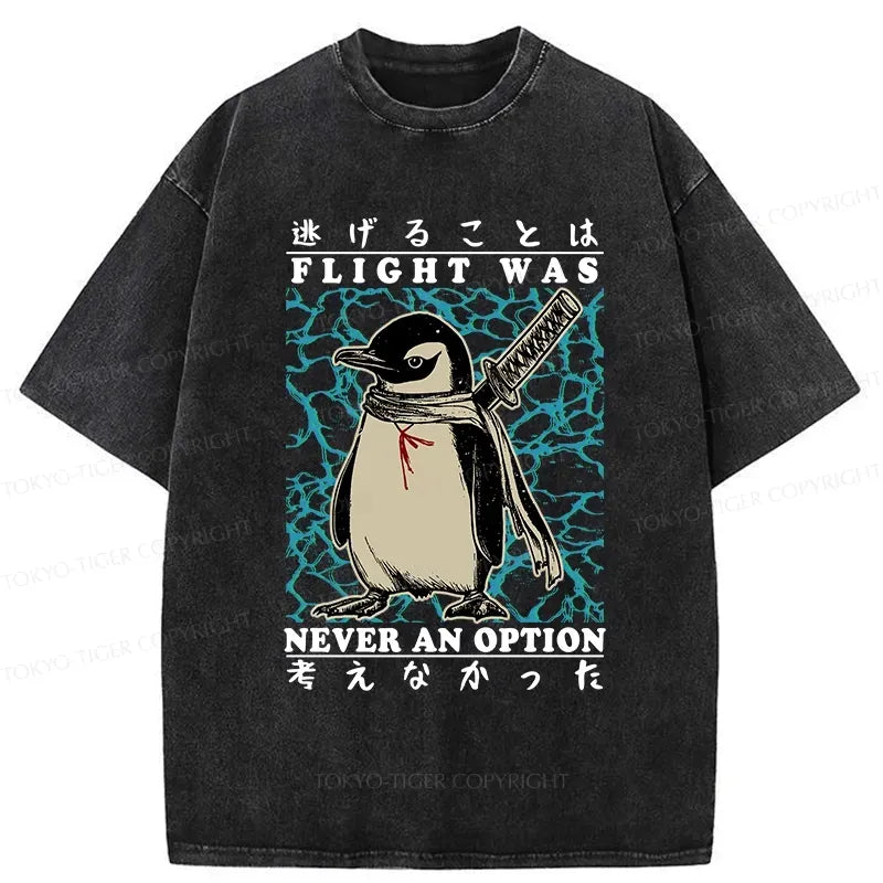 Kyoto-Lion Ninja Penguin Washed T-Shirt
