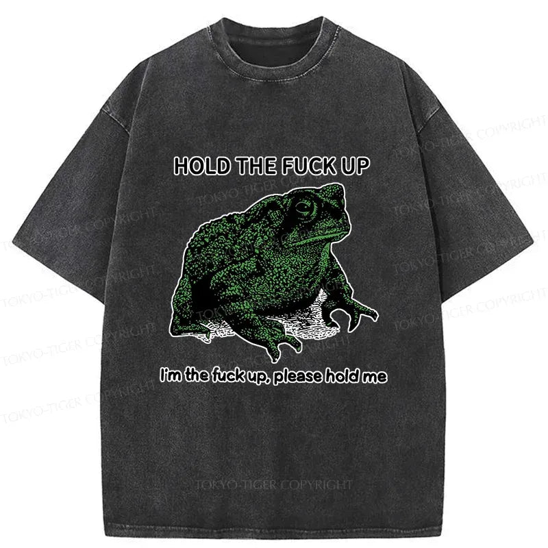 Kyoto-Lion Funny Frog Meme Washed T-Shirt