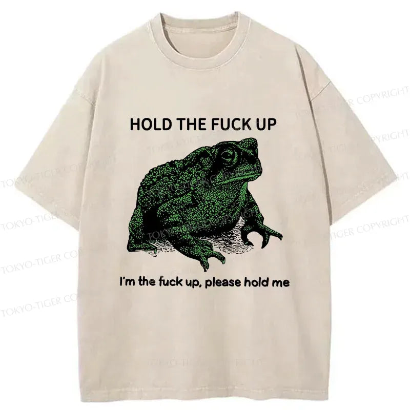 Kyoto-Lion Funny Frog Meme Washed T-Shirt