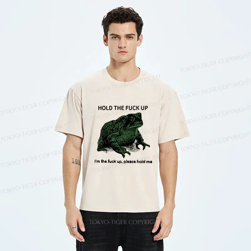 Kyoto-Lion Funny Frog Meme Washed T-Shirt