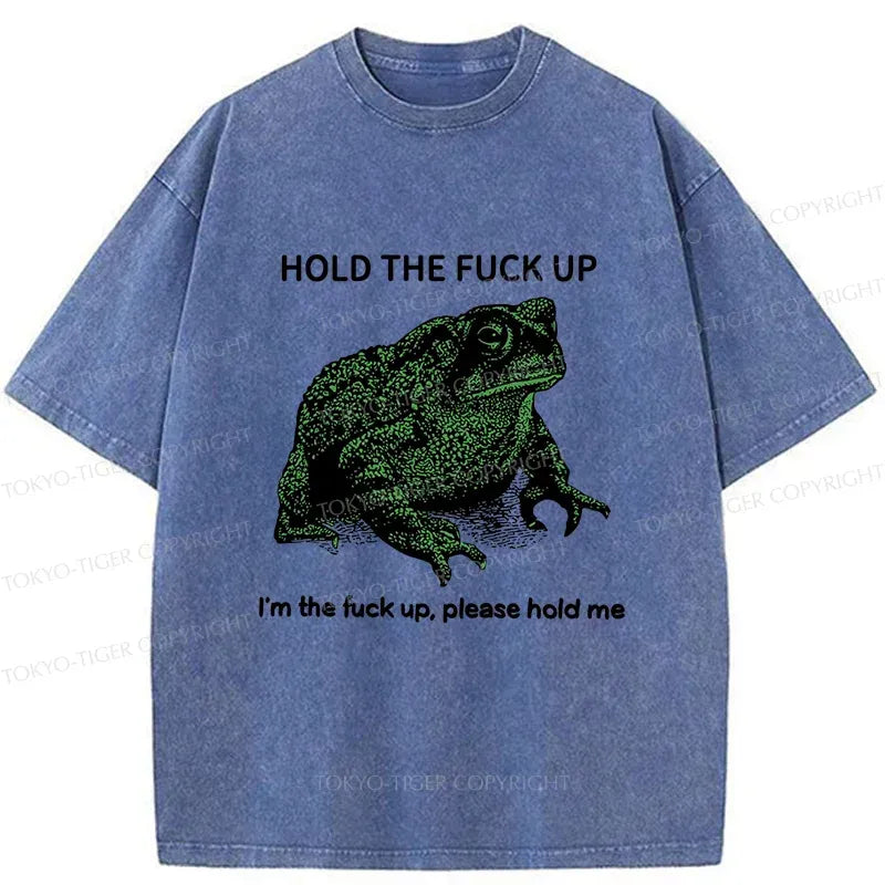 Kyoto-Lion Funny Frog Meme Washed T-Shirt