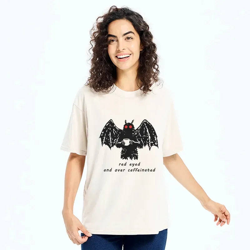 Japanese Mythical Mothman Washed T-Shirt