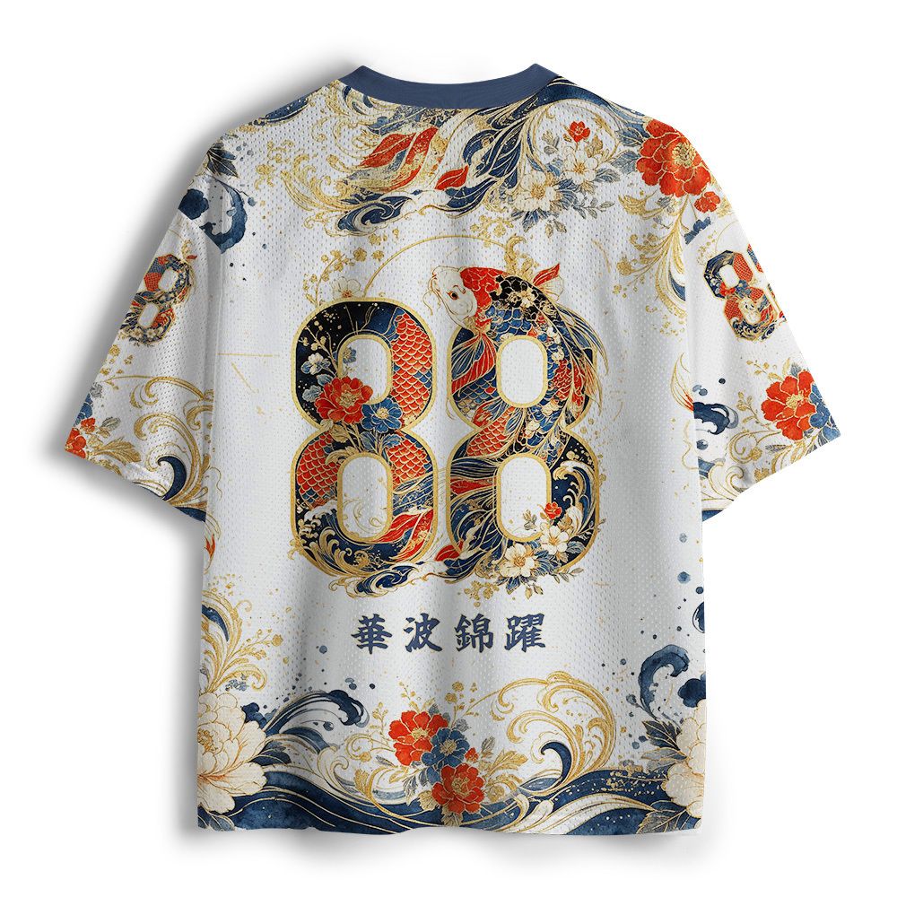 golden koi peony mesh top