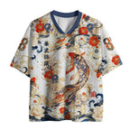 golden koi peony mesh top