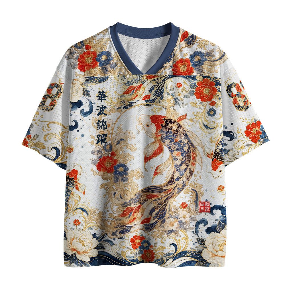 golden koi peony mesh top