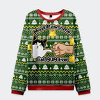 Kyoto-Lion Funny Cat Mom And Dad Christmas Ugly Sweatshirt