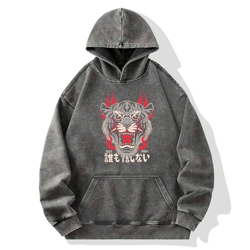 washed japanese tiger hoodie on sale