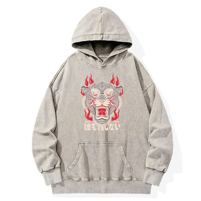 retro tiger japanese hoodie for streetwear