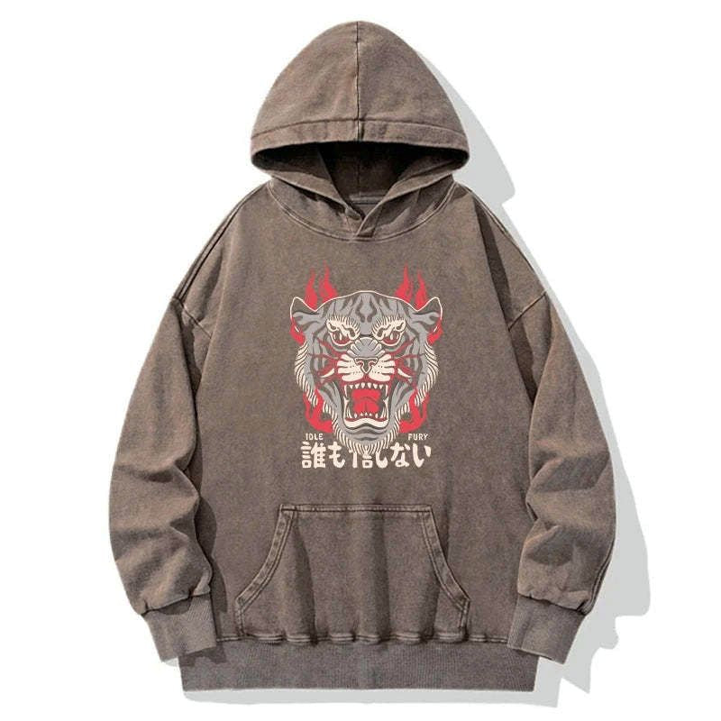 retro tiger japanese hoodie for streetwear