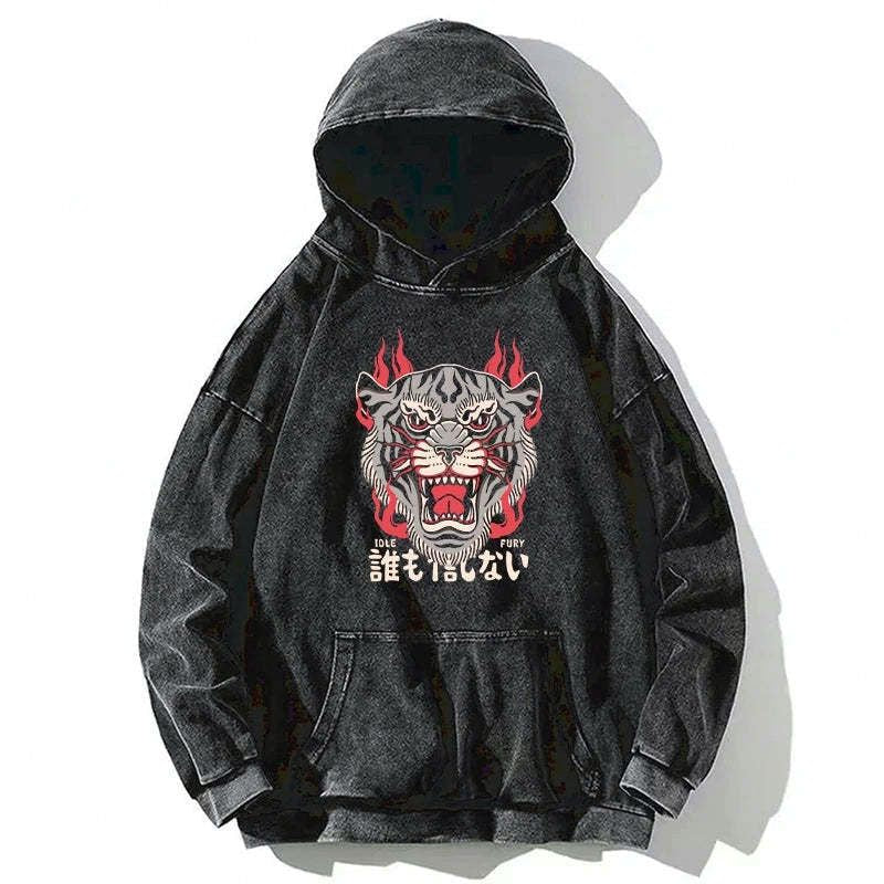 washed japanese tiger hoodie on sale