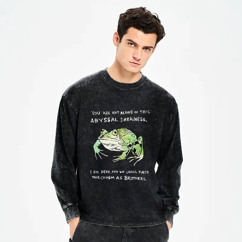 Washed Unisex Frog Tee for Daily Wear