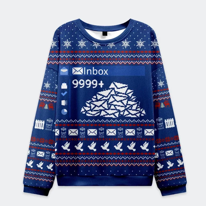 Kyoto-Lion Work Emails During Holiday Christmas Ugly Sweatshirt