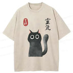 japanese mystical cat unisex tee