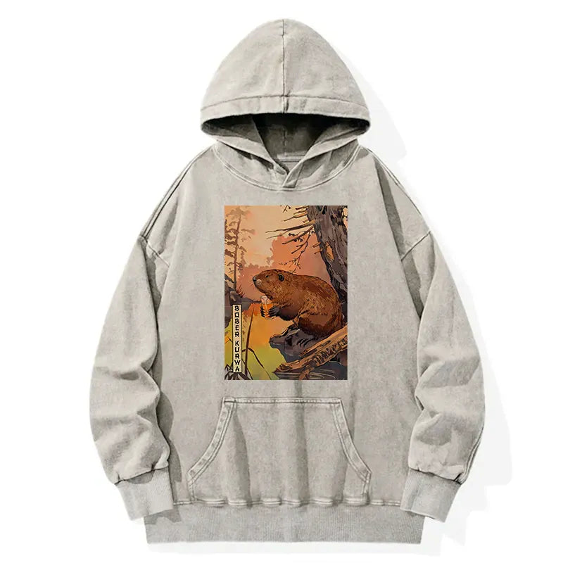 Kyoto-Lion Beaver By The River Washed Hoodie