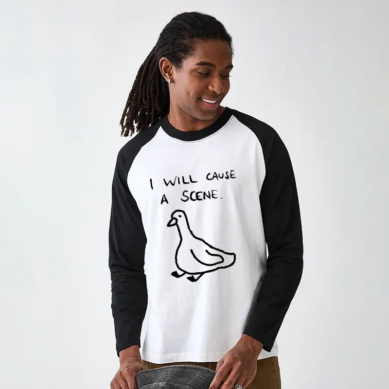 Stupid Goose Japanese Ukiyo-e Raglan Shirt for Cosplay