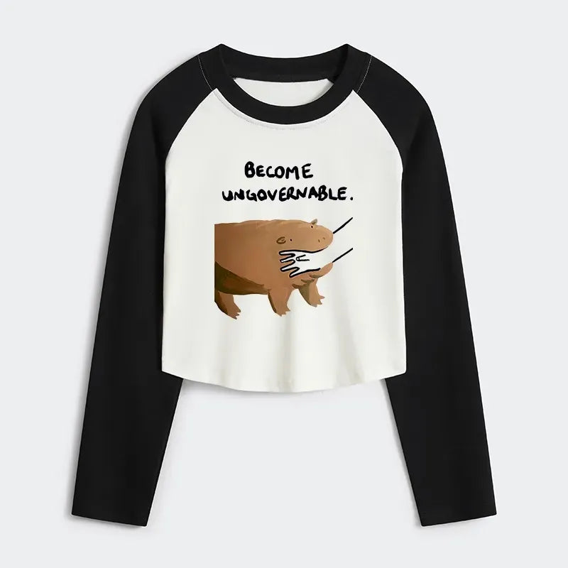 Japanese Vintage Crop Top for Streetwear