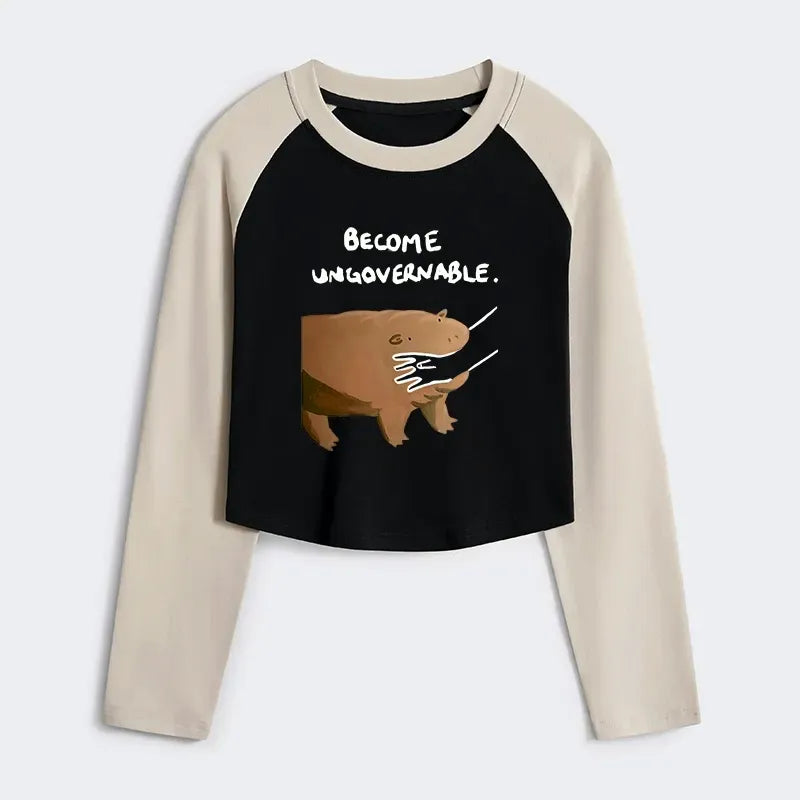 Japanese Vintage Crop Top for Streetwear