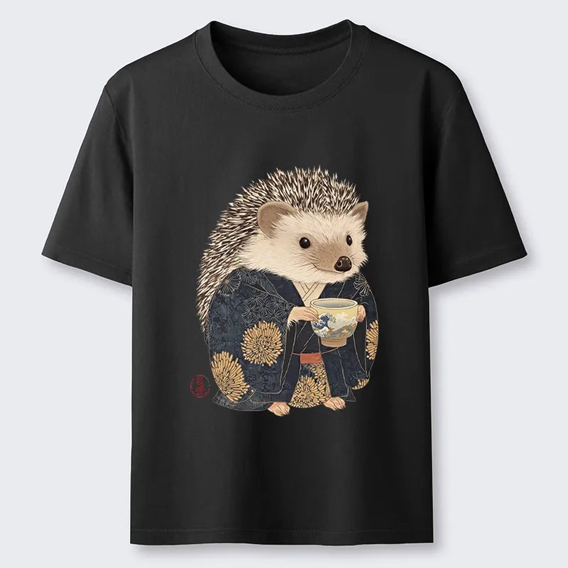 Kyoto-Lion Kimono Hedgehog Tea Classic T-Shirt