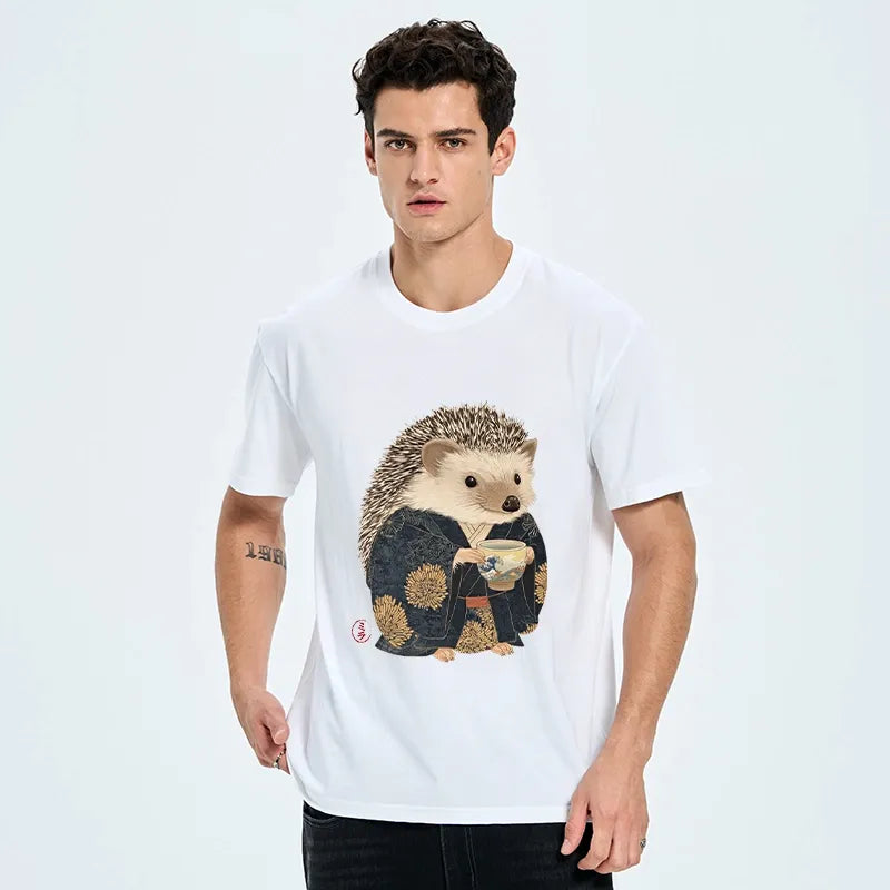 Kyoto-Lion Kimono Hedgehog Tea Classic T-Shirt