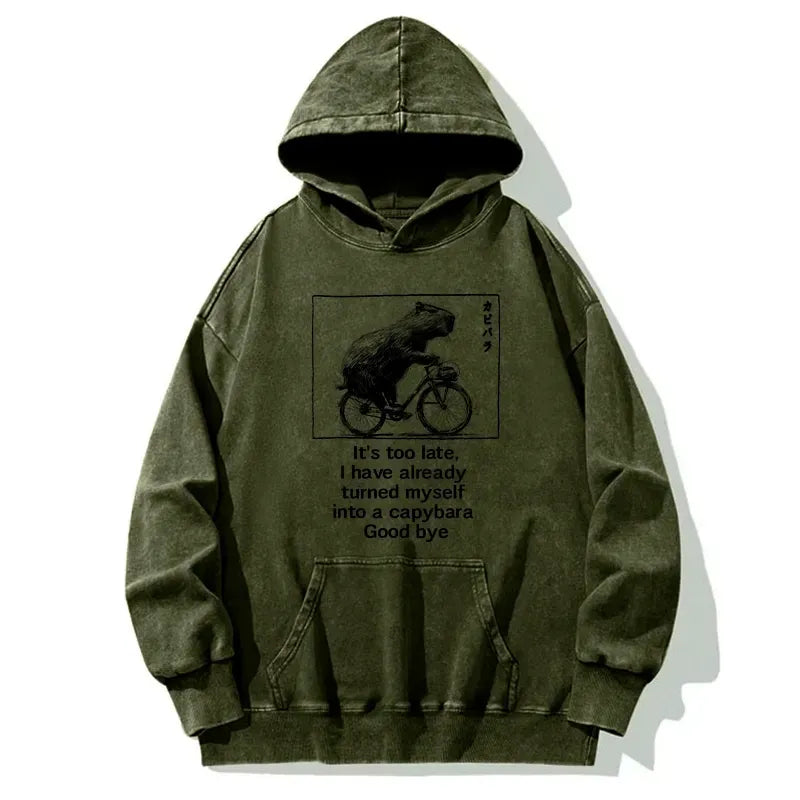 japanese capybara riding bike hoodie free shipping