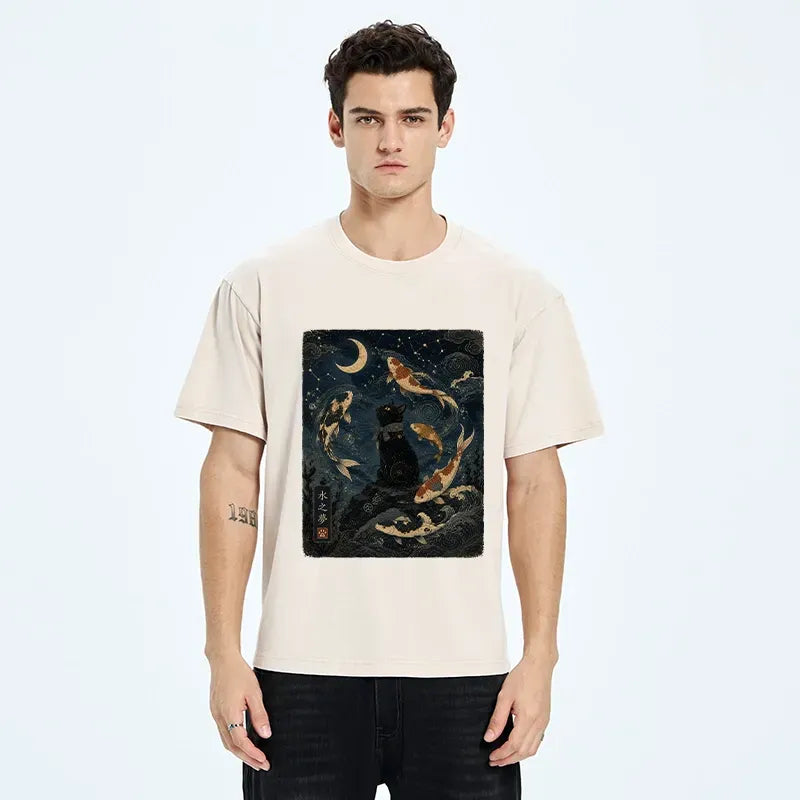 Japanese Vintage Black Cat T-Shirt