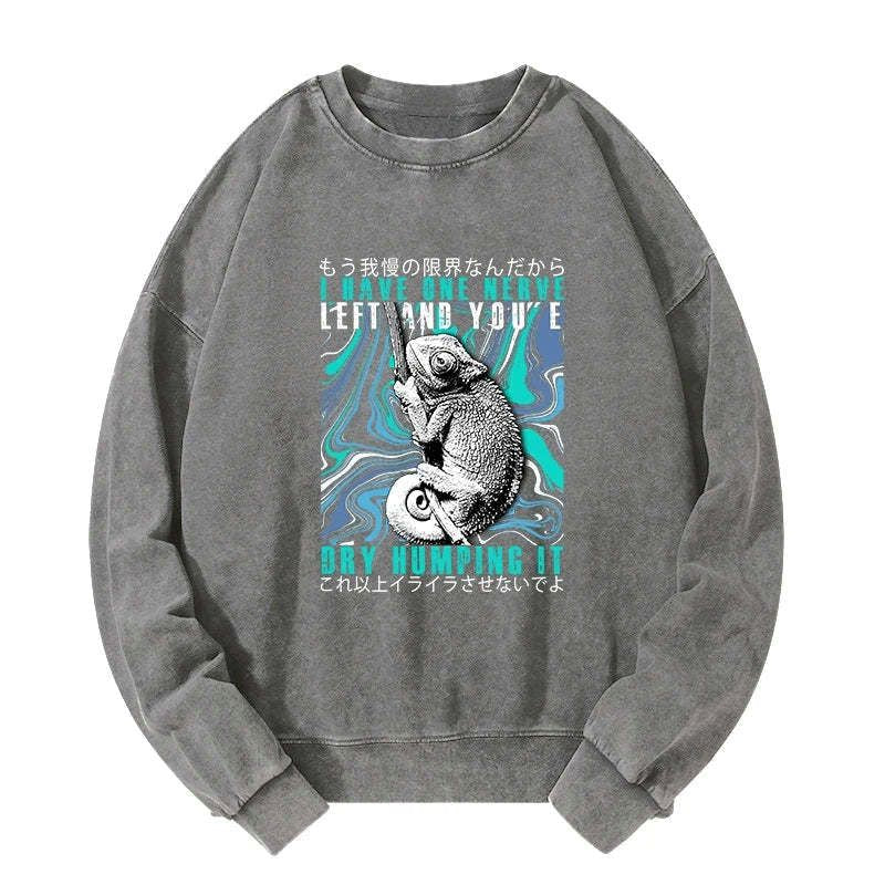 Kyoto-Lion I Have One Nerve Chameleon Washed Sweatshirt