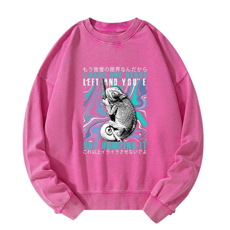 Kyoto-Lion I Have One Nerve Chameleon Washed Sweatshirt
