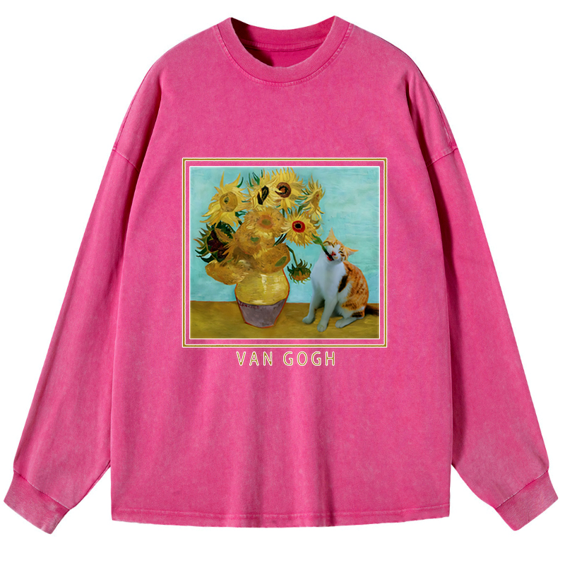 Japanese vintage cat t-shirt for men