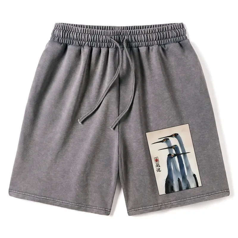 Retro Sandhill Crane Washed Shorts
