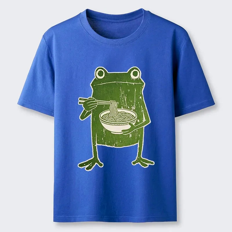 Kyoto-Lion Woodcut Style Chopstick Frog Graphic Classic T-Shirt