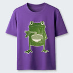 Kyoto-Lion Woodcut Style Chopstick Frog Graphic Classic T-Shirt