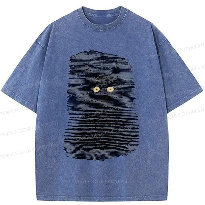 Dark Washed Cat T-Shirt Free Shipping