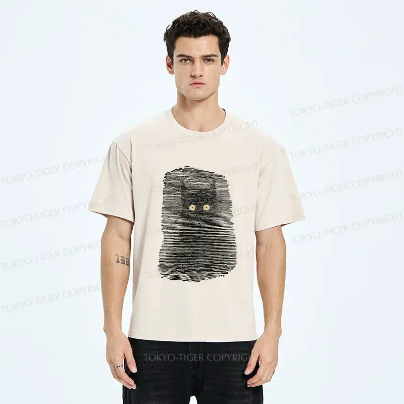 Dark Washed Cat T-Shirt Free Shipping