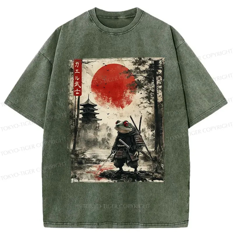 Retro Frog Samurai T-Shirt for Summer