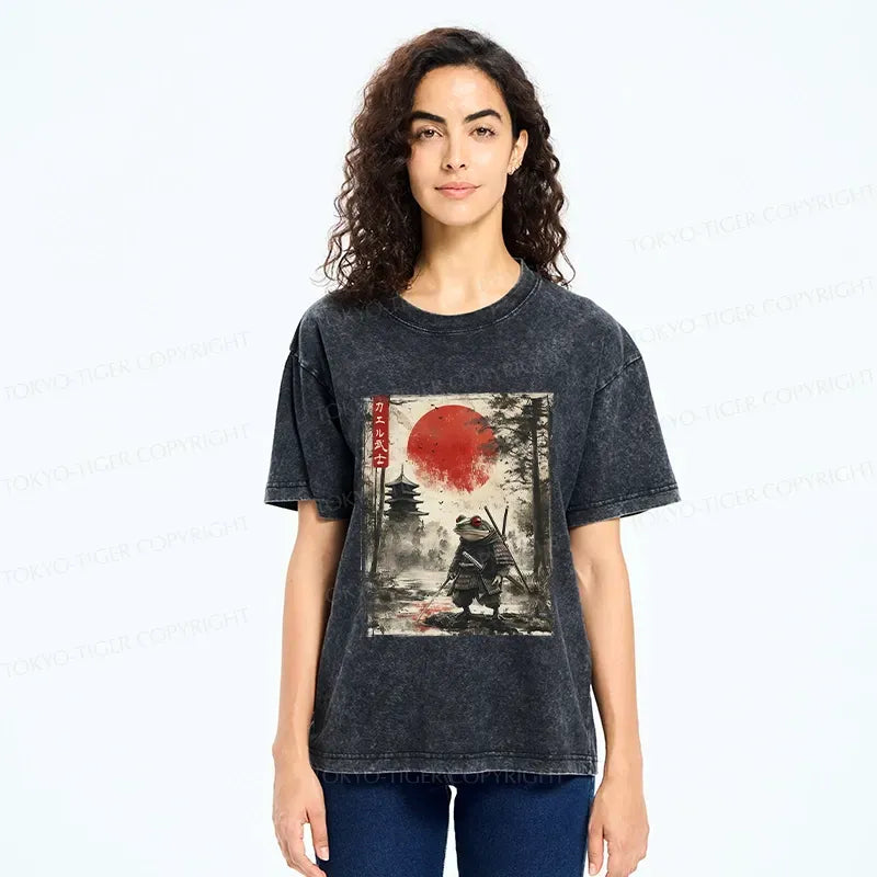 Retro Frog Samurai T-Shirt for Summer