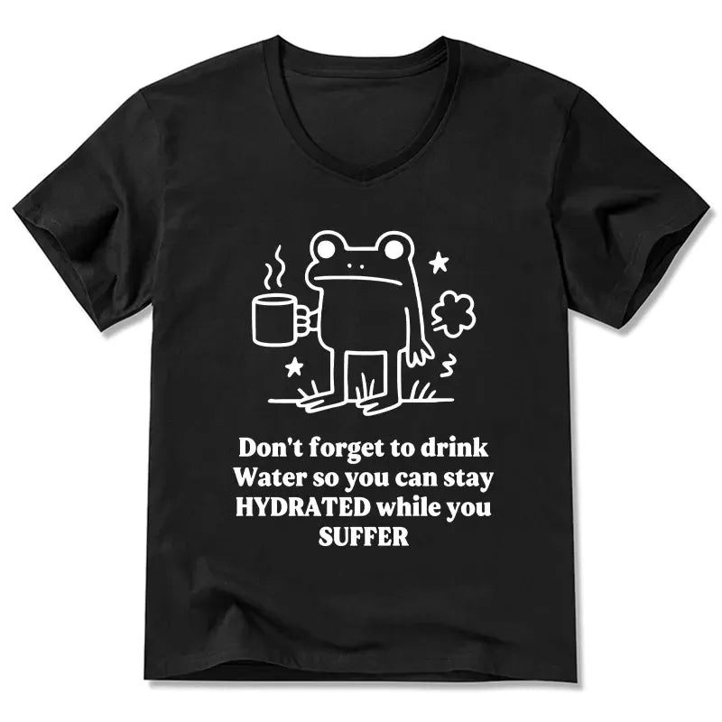 Funny Frog Drinking Water Shirt Casual