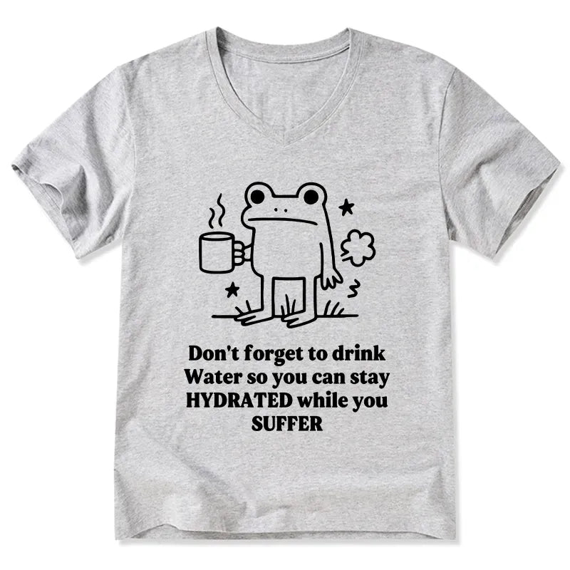 Funny Frog Drinking Water Shirt Casual