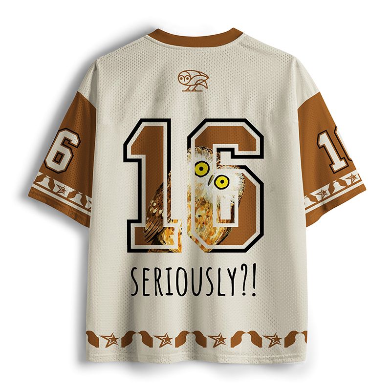Kyoto Lion Owl Art Mesh Jersey for Casual