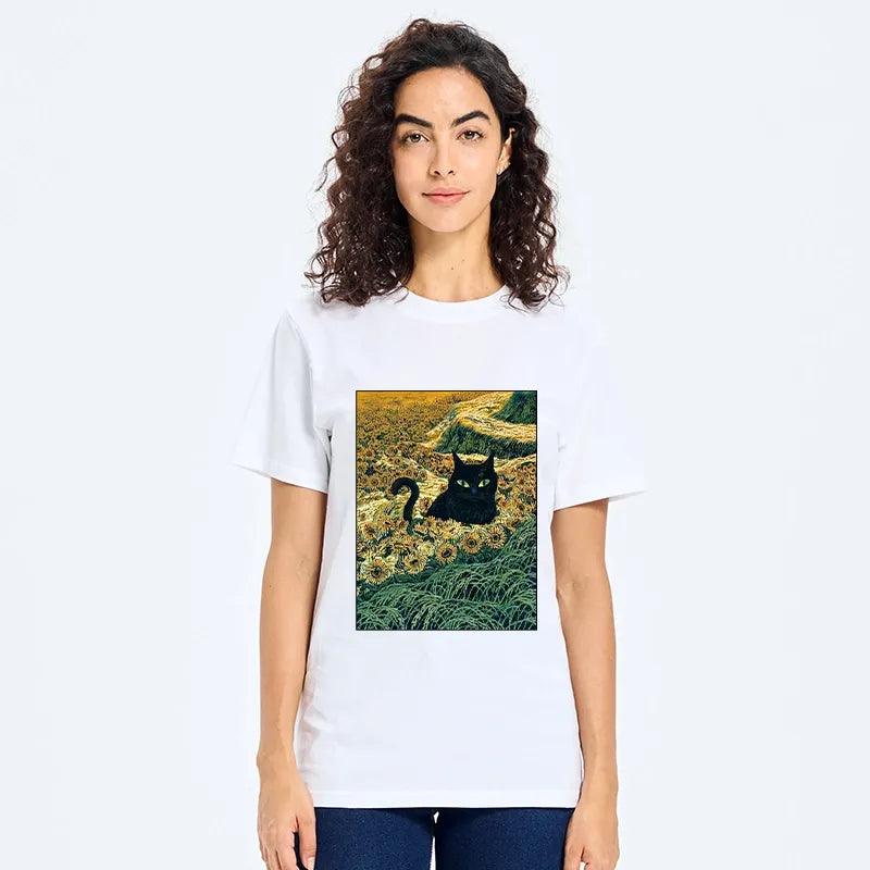 Kyoto-Lion Van Gogh Black Cat Classic T-Shirt
