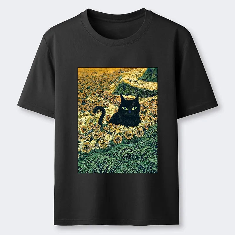 Kyoto-Lion Van Gogh Black Cat Classic T-Shirt