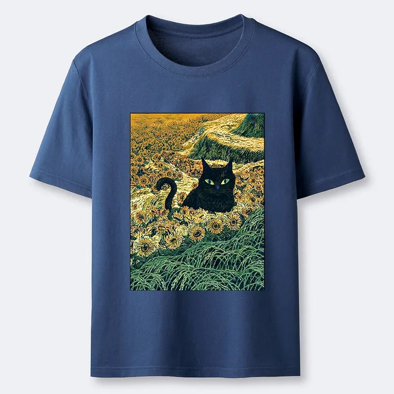 Kyoto-Lion Van Gogh Black Cat Classic T-Shirt