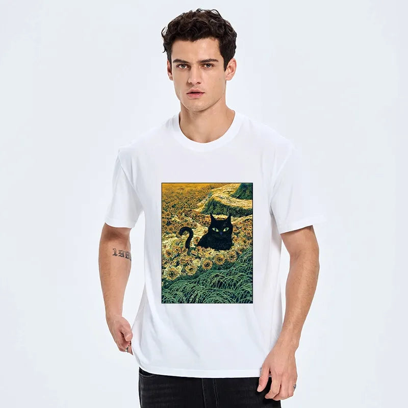Kyoto-Lion Van Gogh Black Cat Classic T-Shirt