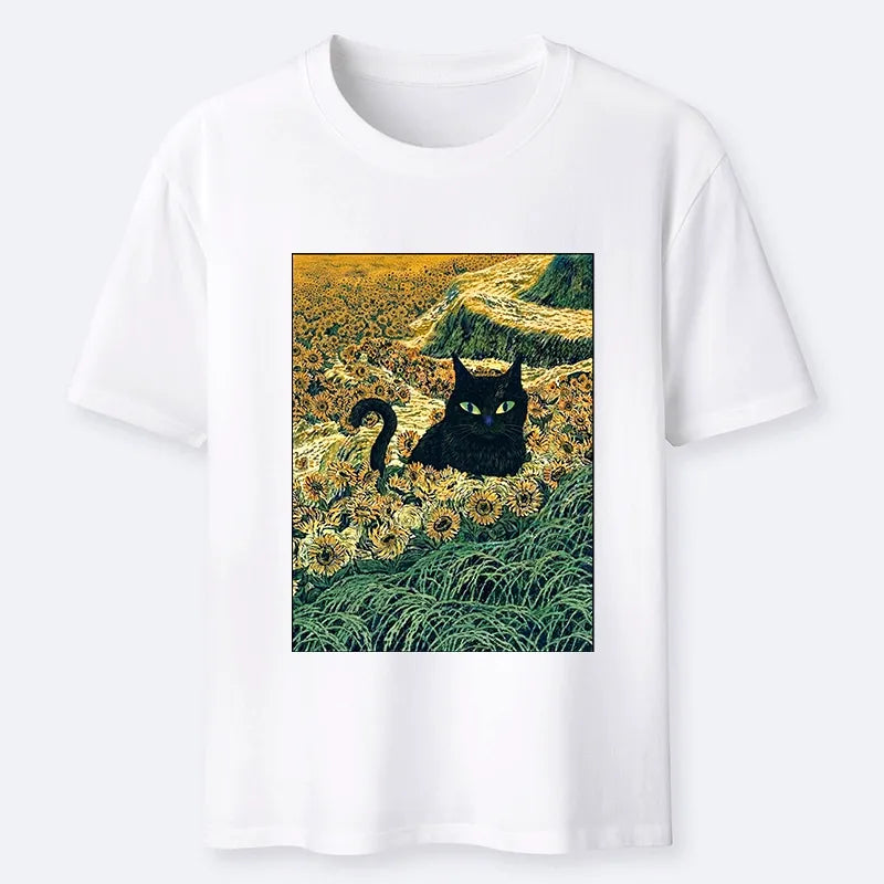 Kyoto-Lion Van Gogh Black Cat Classic T-Shirt