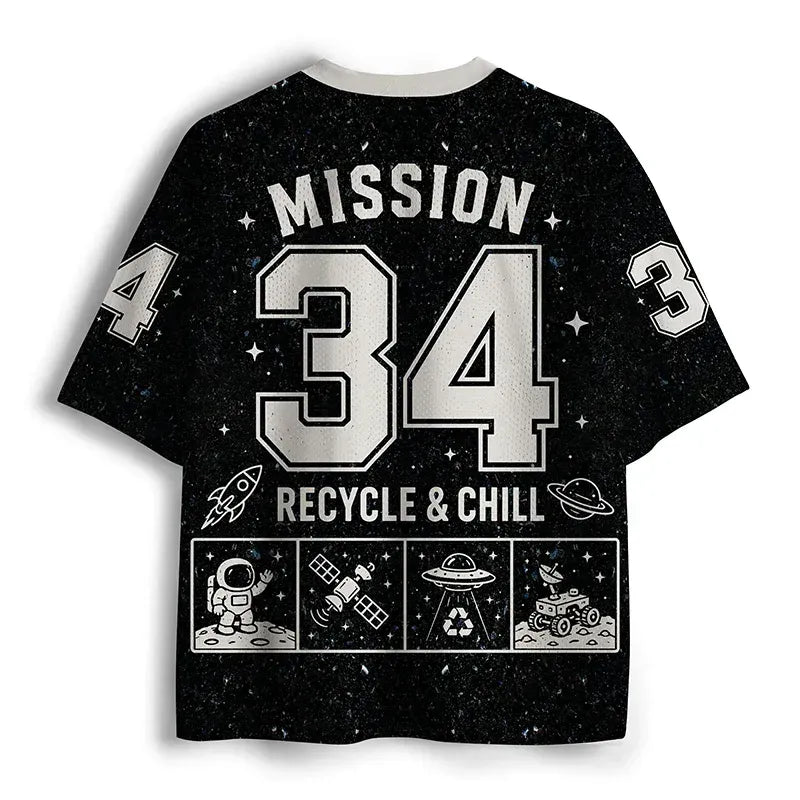 Kyoto-Lion Raccoon Astronaut Funny Mesh Jersey