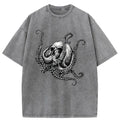 Kyoto Lion Skeleton Octopus Washed T-Shirt