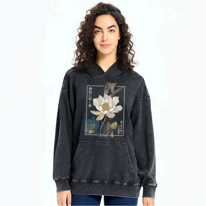 Japanese Washed Hoodie for Streetwear